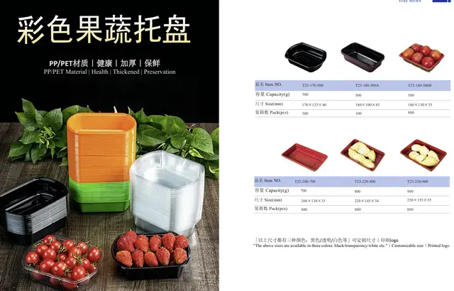 彩色果蔬托盘