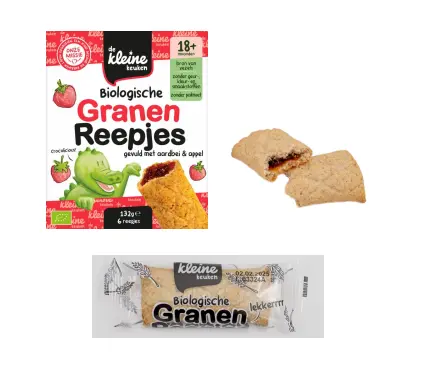 Organic grain bars filled with Strawberry & Apple有机草莓和苹果味谷物棒
