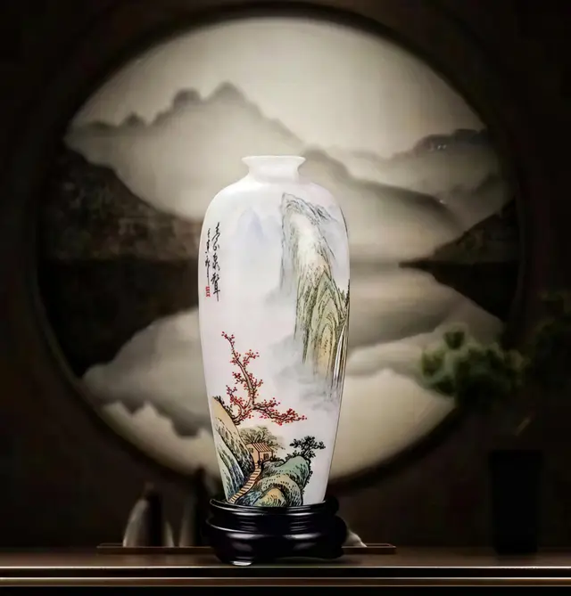 《山水小长寿瓶》